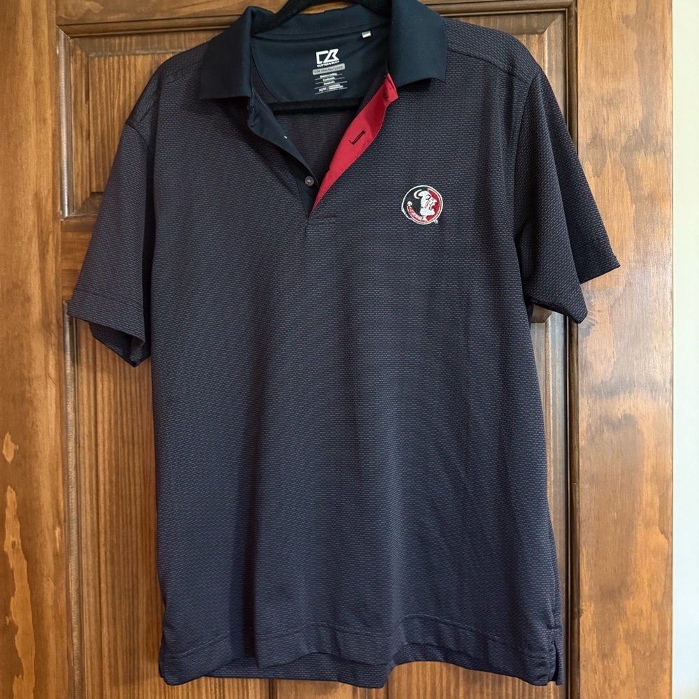 Florida State Seminolez Men’s Medium Cutter Buck Red and Black Polo